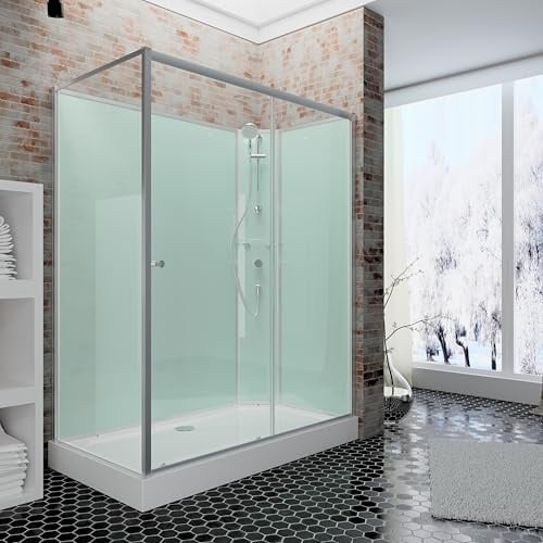 Schulte Fertigdusche Komplettdusche 120 x 90 cm Duschtempel Ibiza, 5 mm Sicherheits-Glas, Profile alu natur, duschkabine komplett, Duschwanne weiß