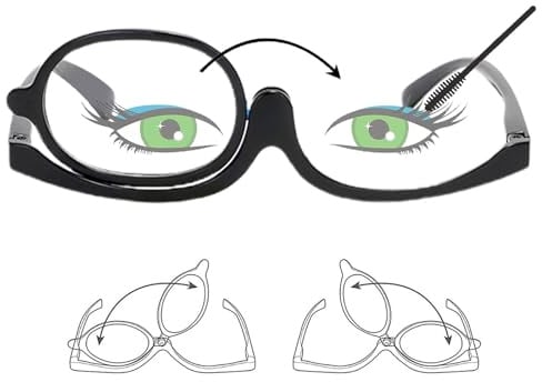 Vergrößerungs-Make-Up-Brille,Klappbaren Brillenglas,Makeup Lesebrille Frauen,Vergrößerungs-Make-Up-Gläser,Lesebrille Rotierende,Drehbare Make-Up-Brillen,Make-Up-Lesebrillen Damen,Make Up Brille +2.0