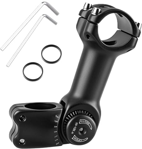 TRIWONDER 31.8 25.4 Vorbau, 60 Grad 90mm 110 mm 130 mm Einstellbare Lenkervorbau, Fahrradlenker für Fahrrad BMX MTB Rennrad (31.8 x 120 mm)