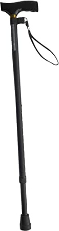 FabaCare Gehstock höhenverstellbar, Aluminium Spazierstock, Teleskopstock mit Holzgriff, Walking Cane