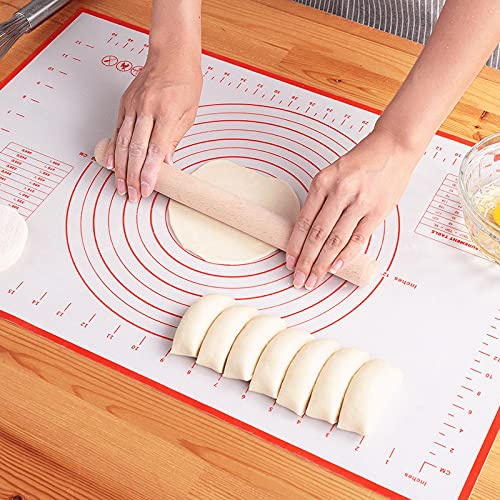 Silikon-Backmatte Extra Dicke Antihaft-Backmatte, Fondantmatte, Arbeitsplattenmatte, Nudelholzmatte, Ofenauskleidung, Tortenbodenmatte (Rot, 40x50cm)