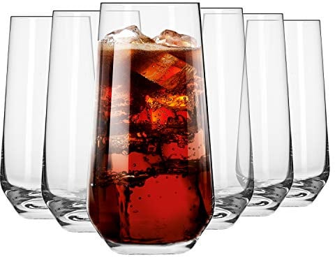 KROSNO Longdrinkgläser 6er Set, 490 ml, Splendour Kollektion | Trinkgläser Set für Säfte und Getränke, Bleifreies Kristallglas, Trinkglas, Cocktails, Limonade, Spülmaschinenfest