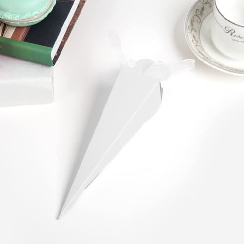 Candy Bar Dekoration Zubehör Set mit Kraftpapier-Tüten - Handgefertigte Schultüten Rohling aus Bastelwellpappe - Bastelschultüte mit Stabiler Spitze und Tüllverschluss (Weiß)