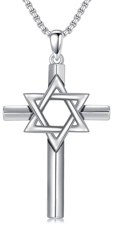 PROESS Kreuz Kette 925 Sterlingsilber Kreuz Anhänger Halskette Christlicher Schmuck Geschenke für Damen Herren