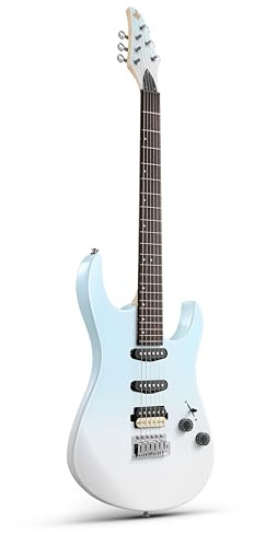 Donner DMT-66 39 Inch Full Size E-Gitarre für Anfänger, Starter E-Gitarren-Set mit Tasche Gradient Blue