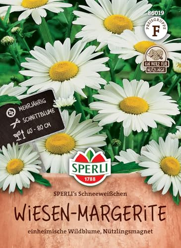 Sperli Wiesen-Margeritensamen SPERLI's Schneeweißchen 86019 - Einheimische Wildblume - Blumenwiesen & Wildrasen - Wiesenmargeriten - Saatgut, Wildblumensamen