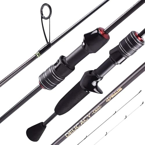 Mavllos Delicacy 1.8m 0.6-8g UL Angelrute Baitcast Spinnrute Ultraleichte Kohlefaser Hohl + Solide 2 Spitzen