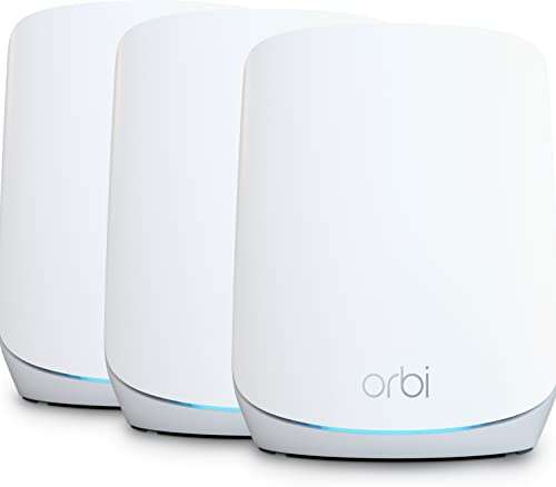 NETGEAR Orbi WiFi 6 Mesh WLAN System (RBK763S) | WiFi 6 Router mit 2 Satelliten-Repeatern | Abdeckung von bis zu 525 m², 75 Geräte | AX5400 bis zu 5,4 GBit/s