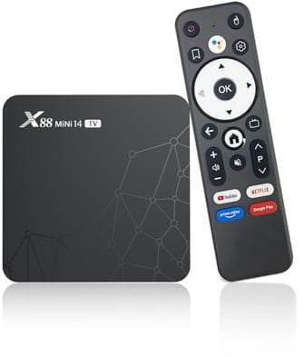 Android TV Box 14.0,Android Box 4K HDR10 2GB RAM 16GB ROM RK3518 Quad Core, 2.4G /5G dual-Band WiFi Bluetooth 5.0, Ethernet 10/100M TV Box Android