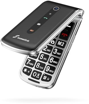 SweetLink F1 Seniorenhandy ohne Vertrag, Klapphandy Senioren Handy Mobiltelefon mit Großen Tasten, 1000 mAh Akku, FM Radio, Dual SIM Handy, 5 SOS Notruftaste Handy für Senioren