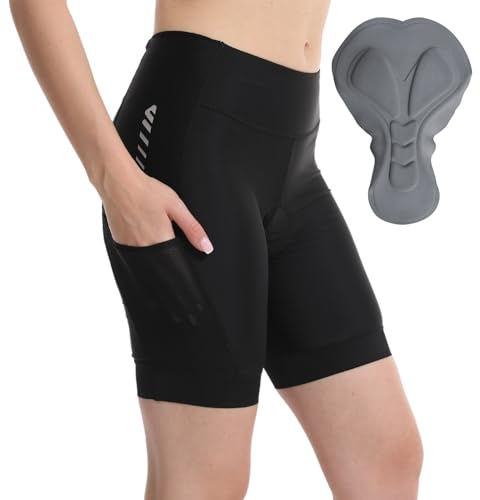 Lo.gas Fahrradhose Damen kurz Radlerhose weiß Radlerhose kurz dichte Schwarz S