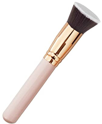 JeoPoom Make-Up Pinsel, Foundation Pinsel, Schminkpinsel, Kosmetikpinsel, Flacher Kosmetikpinsel Ideal, zum Polieren, Verblenden und für Gesicht(Roségold)
