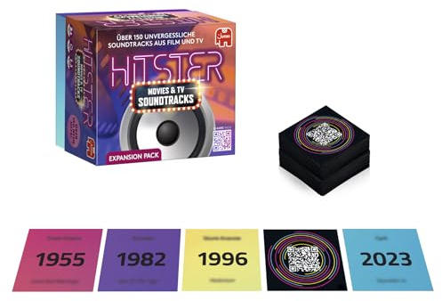 Hitster Film- & Serien-Soundtracks, Deutsche Erweiterung, 154 Musikkarten, Party- & Kartenspiel für Erwachsene und Familien, 2 bis 10 Spieler, ab 16 Jahren, Deutsch (DE)
