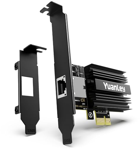 10G PCIe Netzwerkkarte, YuanLey 10G Base-T Ethernet Karte mit Marvell AQC113 Controller, PCIe zu 10Gb RJ45 Ethernet Adapter NIC, kompatibel mit PCI Express X1/X4/X8/X16, für Windows 10/11, Linux OS
