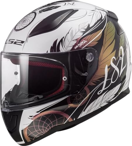 LS2, Integraler Motorradhelm Rapid Boho White Black Pink, S