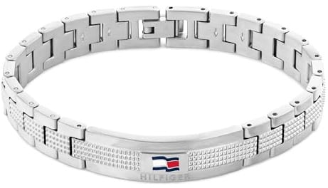 Tommy Hilfiger Jewelry Gliederarmband für Herren aus Edelstahl - Erhältlich aus Schwarz oder Silber