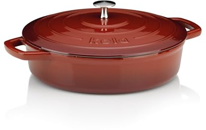 kela Bräter Calido, Ø 28 cm, 3,2 L, Gusseisen, rot, rund, Allherdboden, emailliert, hitzebeständig bis 300° C, 11938
