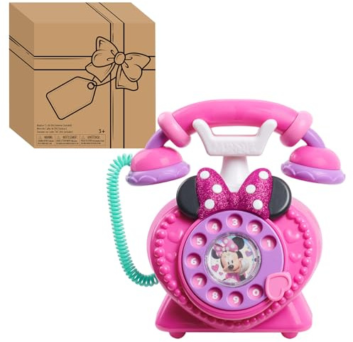 Disney Junior Minnie Mouse Ring Me Rotary Pretend Play Phone, Lights and Sounds
