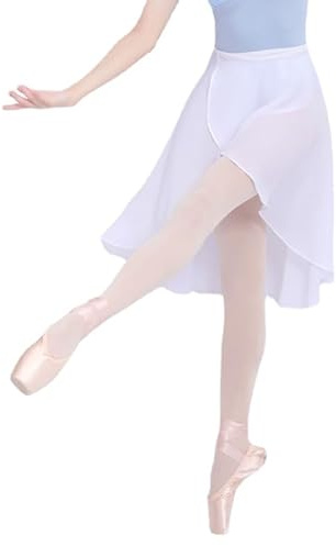 HEARTTOUCH Damen Chiffon Ballettrock Ballettkleidung Midi Tanzrock Sheer Wickelrock Ballett Röcke Tanzröcke Dancewear