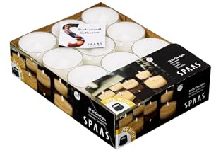 SPAAS 24 Clearlights, Teelichter mit durchsichtigem Halter, ± 10 Stunden, ohne Duft - weiß