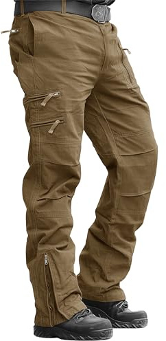MAGCOMSEN Cargohose Herren Baumwolle Outdoor Hosen für Herren Multi Taschen | 97% Baumwolle 3% Elasthan,Army Taktische Hose,Stretch Komfort Atmungsaktiv,9 Taschen,Reißverschluss Beinabschluss