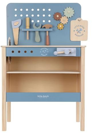 Little Dutch 2545 Holz Spielwerkbank mit Werkzeug - blau
