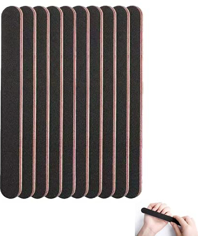 10 Stück Nagelfeilen, Doppelseitige 100/180 Nägelfeilen für Nägel, Professionelles Nageldateiset fuer Nagelpflege & Styling