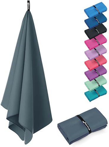 Fit-Flip Microfaser Handtücher - kompakt und leicht – für Reisen, Sport und Strand - Mikrofaser Handtuch schnelltrocknend – als Sauna und Badetuch groß (1x 80x40cm, Cool Grey)