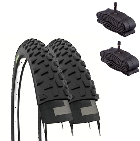 Ecovelò 2 Reifen 26 x 2,10 (54-559) + Schläuche mit amerikanischem Ventil (Schrader) Mountainbike-Reifen MTB Fahrrad