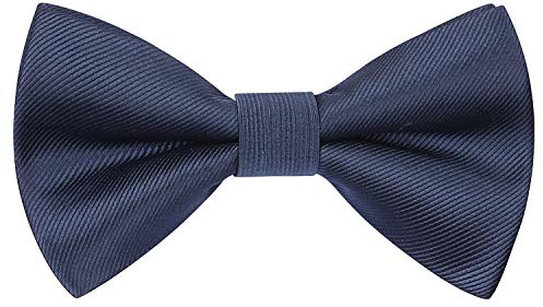 HISDERN Navy Blau Fliege Herren Bereits Gebunden Verstellbar Schleife Einfarbige Fliegen für Männer Hochzeit Anzug Smoking