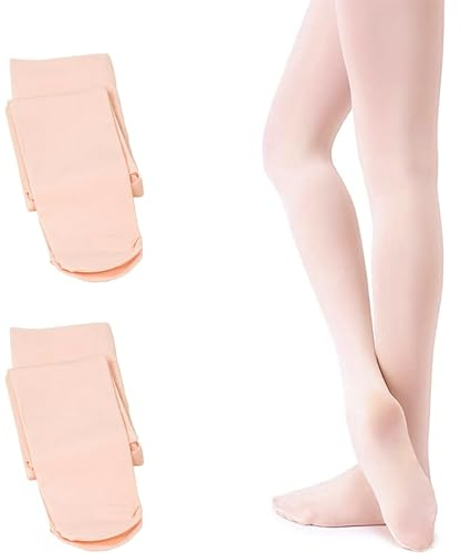 ONTYZZ Ballett Strumpfhose Mädchen und Frauen Footed Strecken Strumpfhose zum Tanzen 90 DEN Kinder Strumpfhose Ultra-Stretch Mikrofaser 2 Paar/XL
