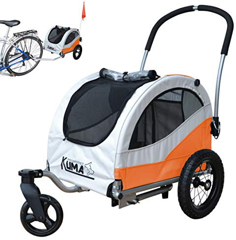 Kuma Klappbarer Hunde Fahrradanhänger und Buggy Orange