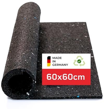 BAUHELD® Antivibrationsmatte Waschmaschine 60x60 x 0,6cm [1 Stück] - Robuste Antirutsch-Matte aus Gummigranulat [Made in Germany] - Für Waschtrockner, Subwoofer, Outdoor Teppiche, 3D-Drucker