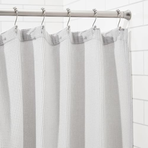Amazon Basics Verstellbare Duschvorhang-Spannstange, 198 bis 274 cm, Nickel
