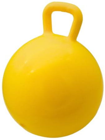 PFIFF 103033 aufblasbarer Pferdespielball, Spielball für Pferde, Pferdespielzeug, Ball ohne Luftpumpe, gelb, 50cm