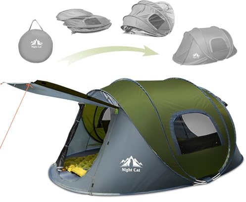 Night Cat Wurfzelt 2 Personen Wasserdicht: Camping Zelt für Outdoor Sport Picknick Wandern Reisen Grün