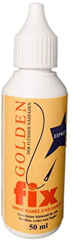 Goldenfix Golden Fix Express Textilkleber Textilkleber, Stoffkleber, Waschmaschinenfest bis 95° (50 ml)