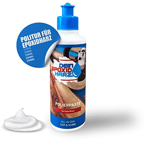 Polierpaste für Epoxidharz | 3in1 Politur in Profi Qualität | Cut & Shine entfernt Mattierungen & Mikro-Kratzer (250ml)