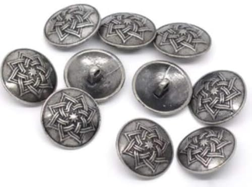 20 Metallknöpfe 20mm rund antiksilber Knöpfe Knopf Ösenknopf Keltik-Muster
