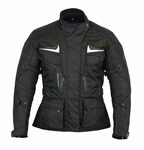 FREEDAY Motorradjacke für Damen, Textil, Winter, wasserdicht, mit CE-Protektoren, Schwarz , 42