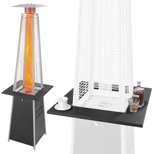 Aspect Living Pyramid Flame Terrassenheizer-Zubehörtisch, Stahlkonstruktion, für mehr Funktionalität, stabiler Platz für Getränke - Schwarz