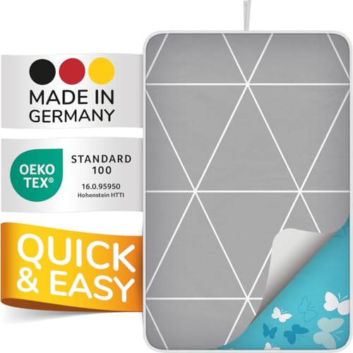 smart&gentle Super Soft Bügeldecke für Tisch hitzebeständig - 100x65cm - rutschfeste Bügelunterlage mit Feuchtigkeitsschutz für Dampfbügeleisen, Bügelmatte Made in Germany