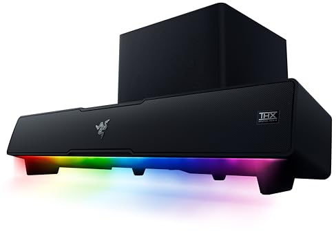 Razer Leviathan V2 - PC-Gaming-Soundbar (mit Dolby 5.1 Surround Sound, leistungsstarkem Subwoofer für Tiefe Bässe, ideal für Gaming, Filme und Musik) Schwarz