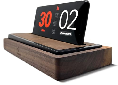 Tempest Deluxe Chess Clock: Schachuhr fur Schach, Backgammon, Go und Scrabble Clock in Solid Black Walnut, gebündelt mit kostenloser iOS/Android-App (funktioniert mit Ihrem eigenen Telefon).