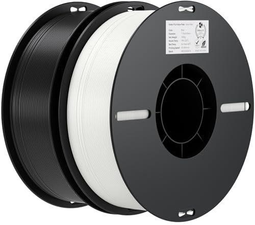 Creality Ender PLA Filament 1,75mm, Schwarz & Weiß, 2er-Pack 1kg Spulen, Maßgenauigkeit ±0,03mm, PLA Filament für 3D-Drucker, kompatibel mit FFF Druckern, hohe Druckqualität