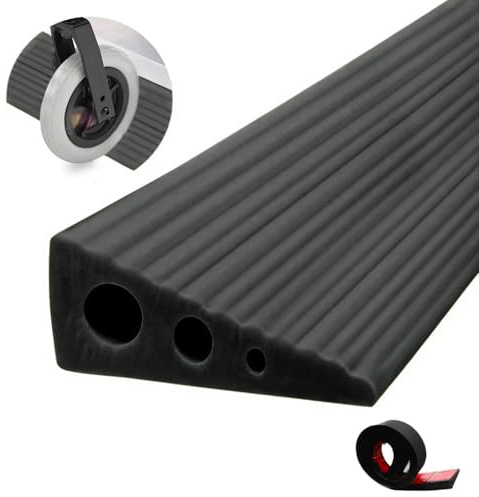 Cnwinu Türschwellenrampen, 100x6.5x2.5CM Schwellenrampe, PVC Rollstuhlrampe Türschwelle, rutschfeste Gummirampe, Auffahrrampen für Rollstuhl, Kinderwagen, Rollator oder e Scooter（Schwarz）