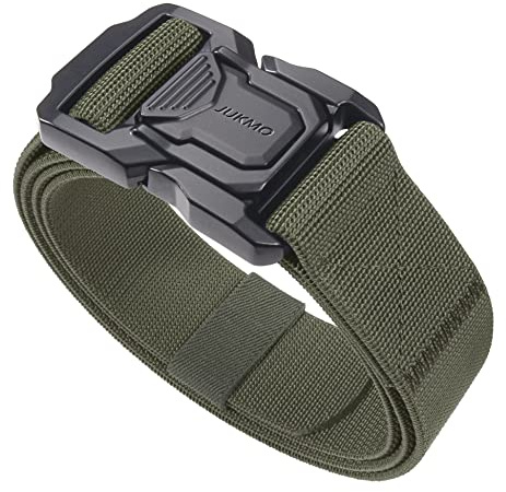 JUKMO Taktischer Gürtel Herren, Militär Rigger 3,8cm Nylon Arbeit Gürtel | Heavy Duty Zinklegierung-Sicherheitsgurt-Schnalle & elastischer Riemen
