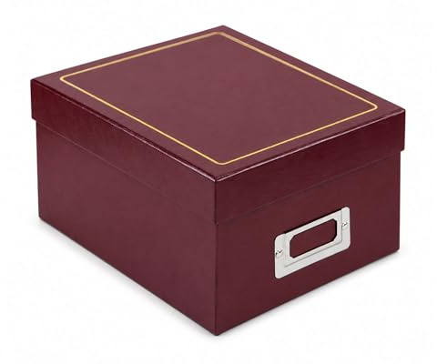 IDEAL TREND Tradition Photo Box für 700 Fotos in 10x15 cm – Fotobox mit edler Prägung: Farbe: Bordeaux