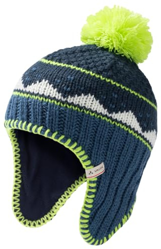 VAUDE Kinder Bommelmütze Kids Knitted Cap IV, warm mit weichem Innenfleece, mit verlängertem Ohrenschutz, ultramarine, M