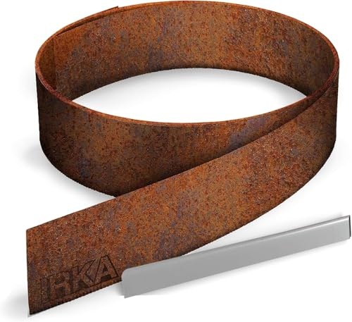 IRKA Rasenkante Cortenstahl L10m H15cm – Flexible Beeteinfassung 1 mm stark Rasenkantenband für Garten Beetbegrenzung Beetumrandung